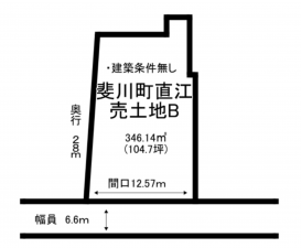 出雲市斐川町直江、土地の間取り画像です