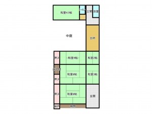 出雲市下古志町、中古一戸建ての間取り画像です