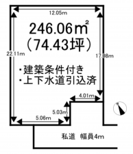 出雲市小山町、土地の間取り画像です