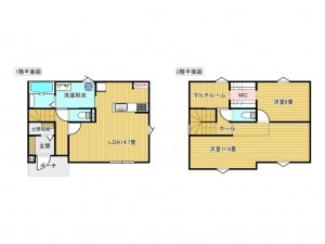 出雲市大塚町、新築一戸建ての間取り画像です