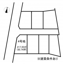 出雲市斐川町上直江、土地の間取り画像です