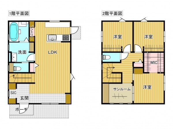 出雲市松寄下町、新築一戸建ての間取り画像です