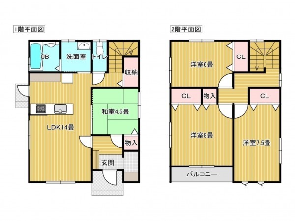 出雲市芦渡町、新築一戸建ての間取り画像です