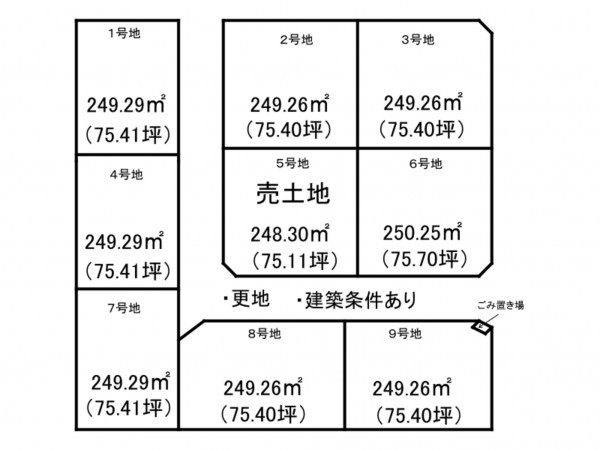 出雲市白枝町、土地の間取り画像です