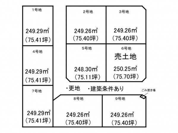 出雲市白枝町、土地の間取り画像です