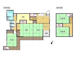 出雲市鹿園寺町、中古一戸建ての間取り画像です