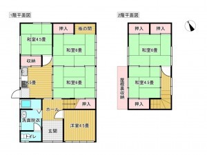 出雲市平田町、中古一戸建ての間取り画像です