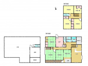 出雲市上塩冶町、中古一戸建ての間取り画像です
