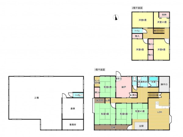出雲市上塩冶町、中古一戸建ての間取り画像です