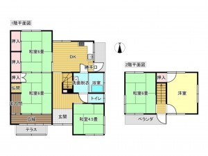 出雲市高岡町、中古一戸建ての間取り画像です