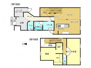 出雲市今市町、新築一戸建ての間取り画像です