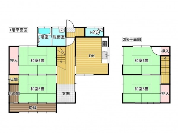 出雲市平田町、中古一戸建ての間取り画像です
