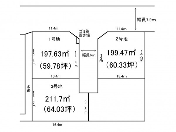 出雲市斐川町上直江、土地の間取り画像です