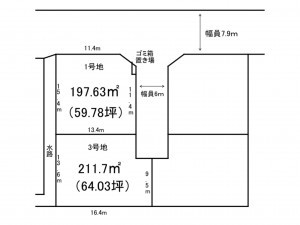 出雲市斐川町上直江、土地の間取り画像です