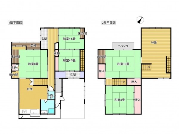 出雲市平田町、中古一戸建ての間取り画像です