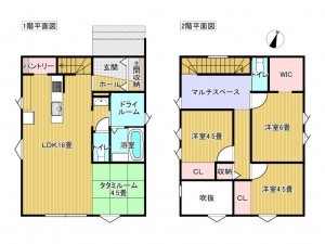 出雲市白枝町、新築一戸建ての間取り画像です