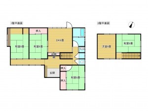 出雲市松寄下町、中古一戸建ての間取り画像です