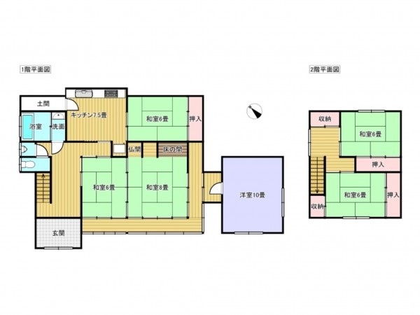 出雲市坂浦町、中古一戸建ての間取り画像です