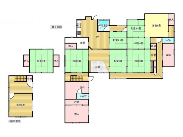 出雲市湖陵町二部、中古一戸建ての間取り画像です