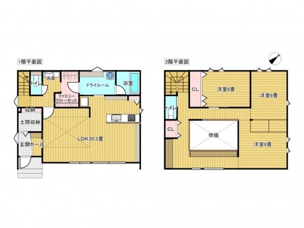 出雲市斐川町出西、新築一戸建ての間取り画像です