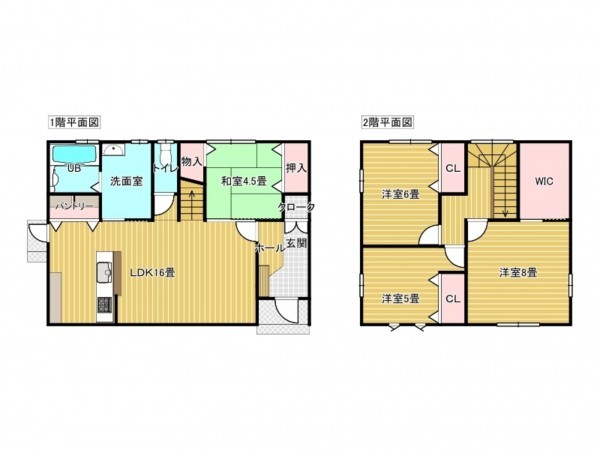 出雲市上塩冶町、新築一戸建ての間取り画像です