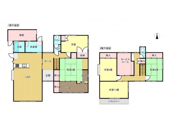 出雲市武志町、中古一戸建ての間取り画像です