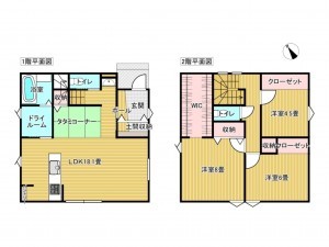 出雲市上塩冶町、新築一戸建ての間取り画像です
