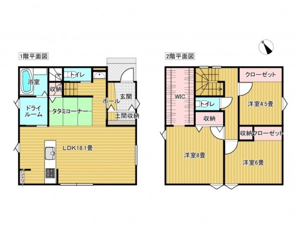出雲市上塩冶町、新築一戸建ての間取り画像です