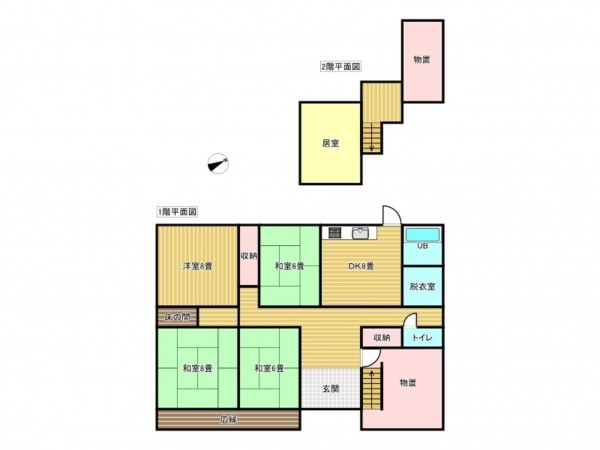 出雲市多久町、中古一戸建ての間取り画像です