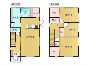 出雲市大津町、新築一戸建ての間取り画像です