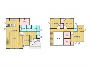 出雲市斐川町上直江、中古一戸建ての間取り画像です