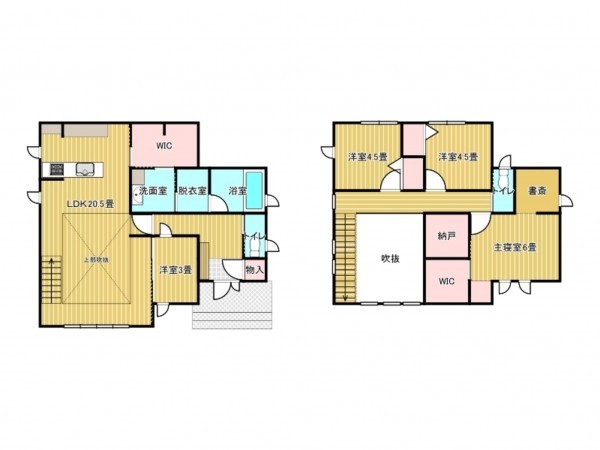 出雲市斐川町上直江、中古一戸建ての間取り画像です