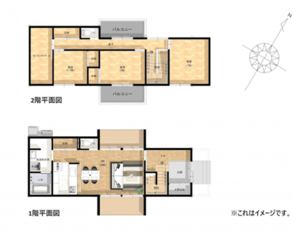 出雲市斐川町上庄原、新築一戸建ての間取り画像です