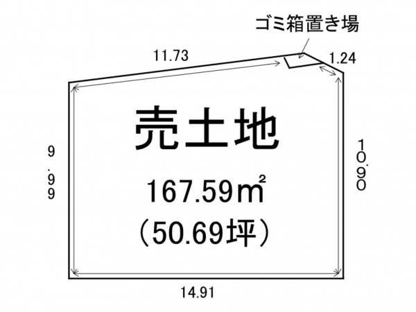 出雲市上塩冶町、土地の間取り画像です