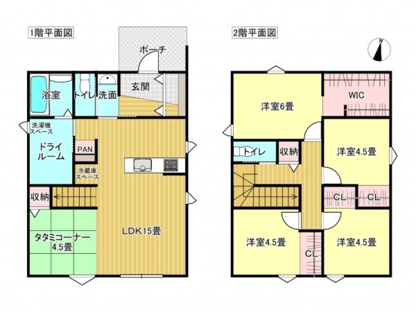 出雲市渡橋町、新築一戸建ての間取り画像です