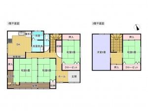 出雲市高岡町、中古一戸建ての間取り画像です