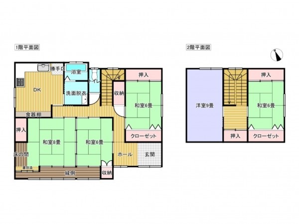 出雲市高岡町、中古一戸建ての間取り画像です