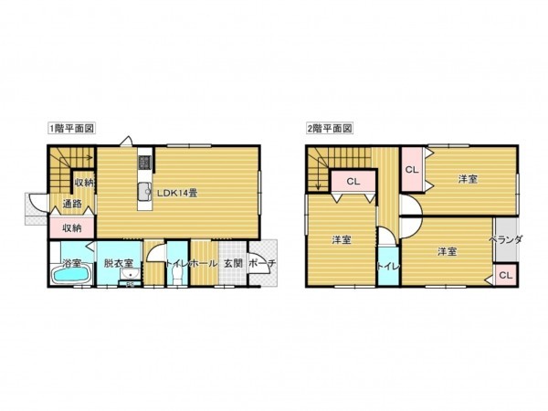 出雲市大社町遙堪、中古一戸建ての間取り画像です