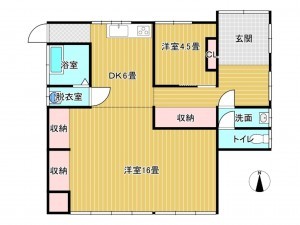 出雲市渡橋町、中古一戸建ての間取り画像です