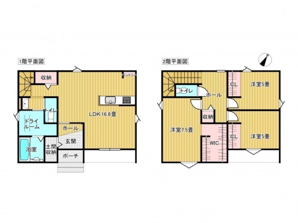出雲市姫原町、新築一戸建ての間取り画像です