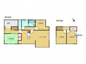 出雲市湖陵町三部、中古一戸建ての間取り画像です