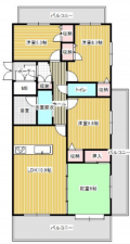 出雲市西新町、マンションの間取り画像です