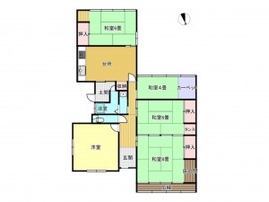 出雲市大社町杵築西、中古一戸建ての間取り画像です