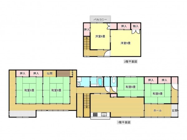 出雲市大津町、中古一戸建ての間取り画像です