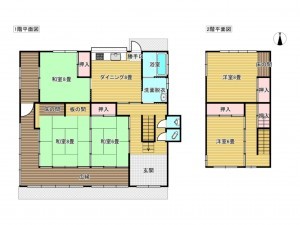 出雲市東福町、中古一戸建ての間取り画像です