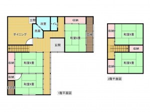 出雲市馬木町、中古一戸建ての間取り画像です