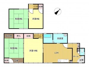 出雲市、中古一戸建ての間取り画像です