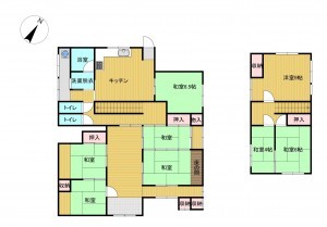 出雲市斐川町出西、中古一戸建ての間取り画像です