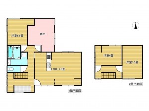 出雲市大津町、中古一戸建ての間取り画像です