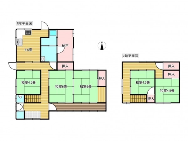 出雲市大津町、中古一戸建ての間取り画像です